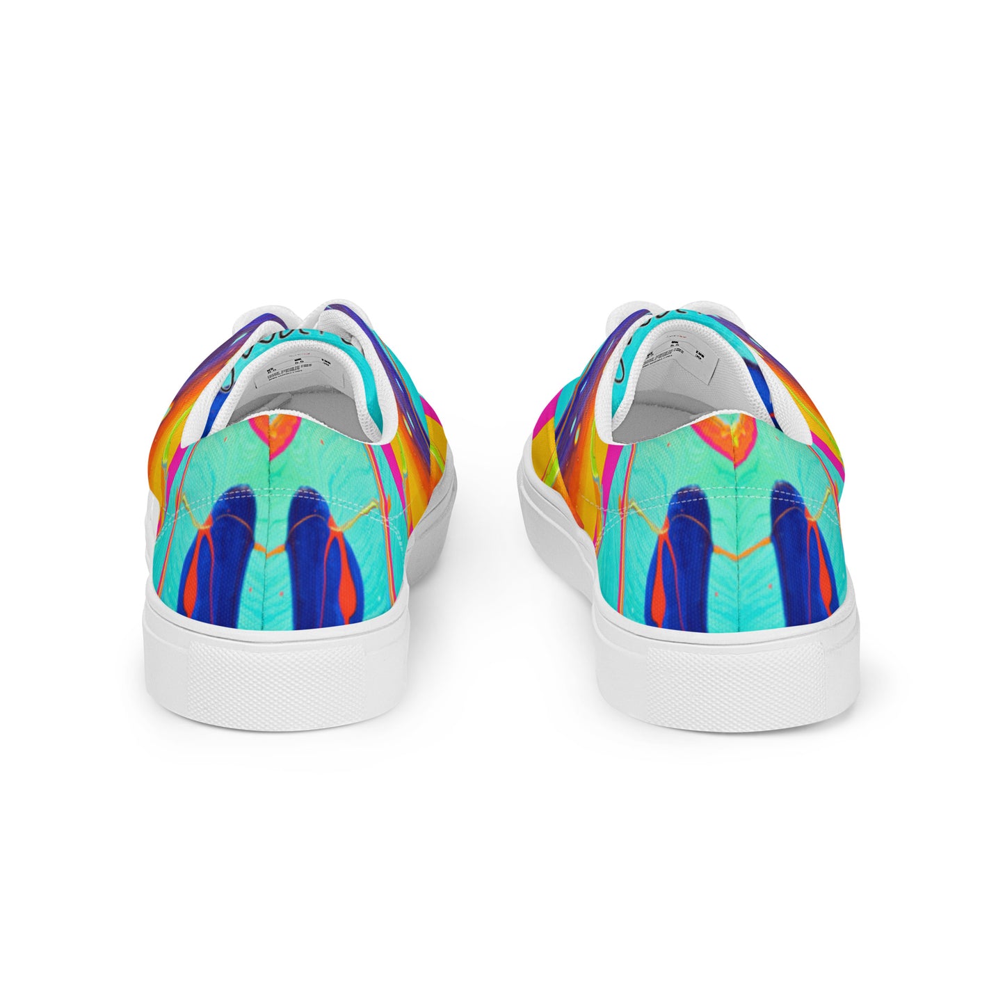Damen-Schnürschuhe aus Segeltuch – Regenbogen-Design