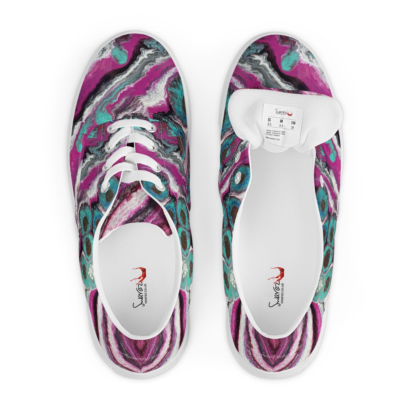 Women’s lace-up canvas shoes - Neon Canyon design