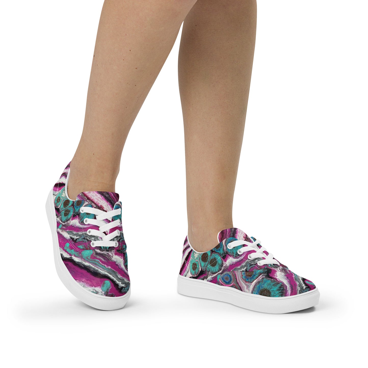 Women’s lace-up canvas shoes - Neon Canyon design