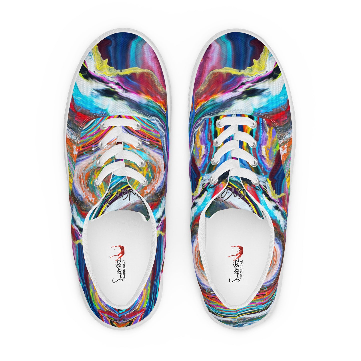 Sapatos de lona de mulher com atacadores - design Rainbow Wave