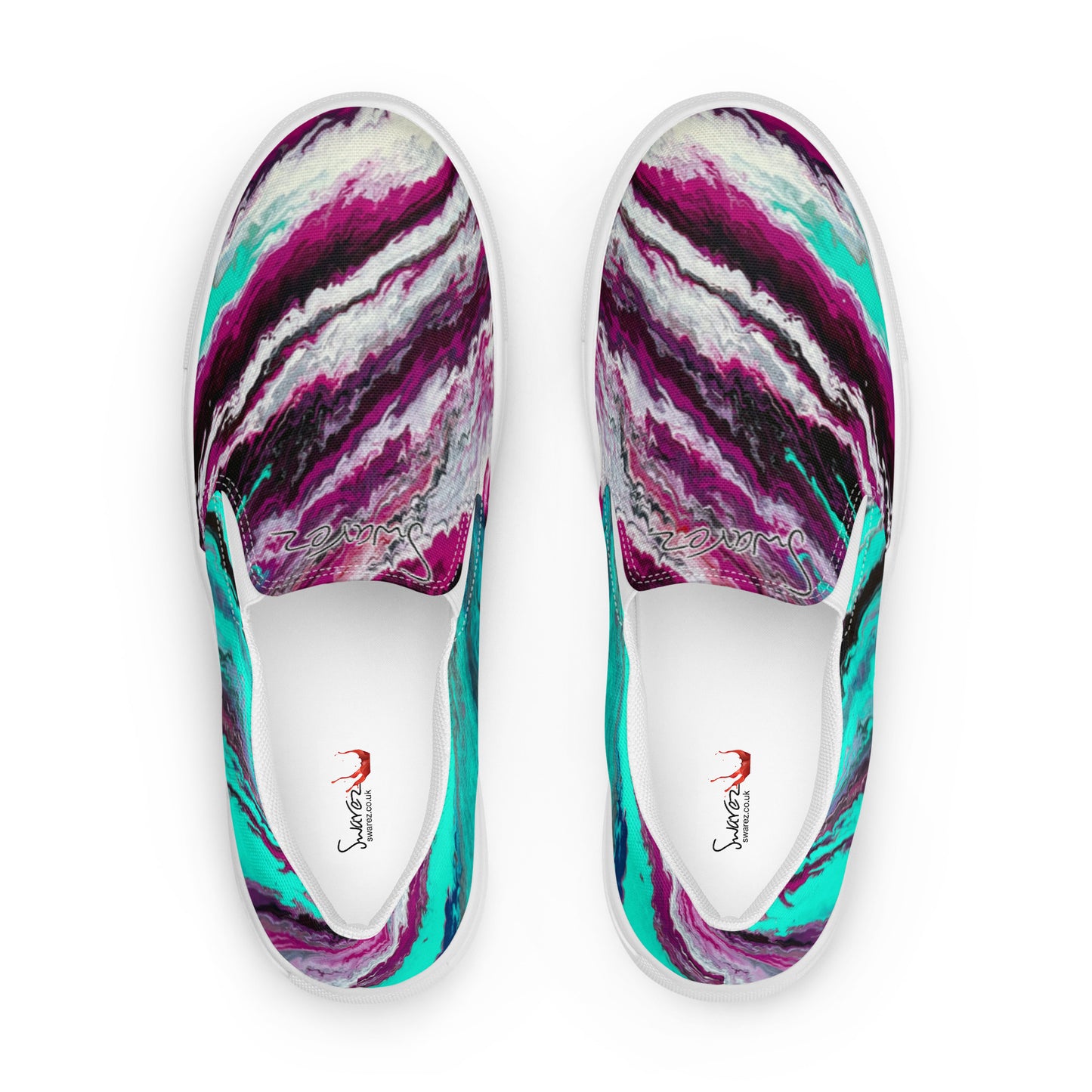Slip-On-Leinenschuhe für Damen – Neon-Canyon-Design
