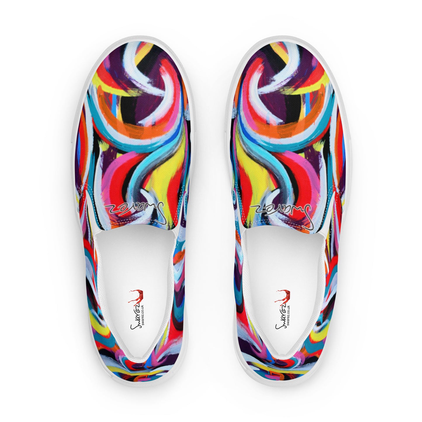 Women’s slip-on canvas shoes - Multi-color swirls