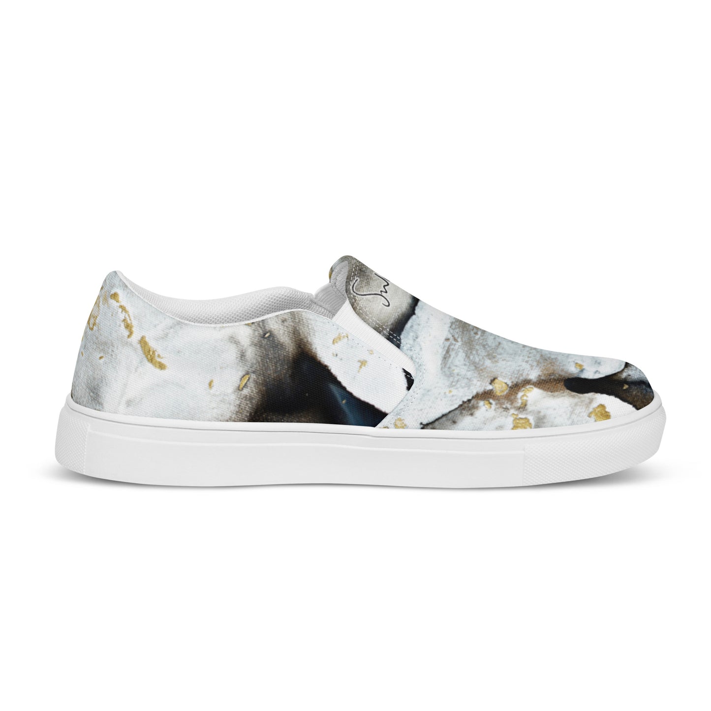 Women’s slip-on canvas shoes - Black and white design